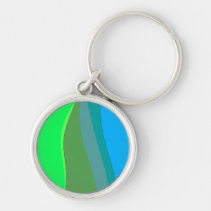 Chaveiro Groovy Green E Blue Abstrato Art 305°