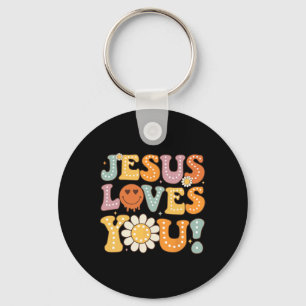 Chaveiro Groovy Jesus ama Vocês Crianças Mulheres Fé Religi