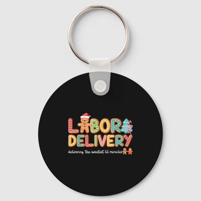 Chaveiro Groovy Labor And Delivery Christmas L&amp;d Nurse  (Frente)