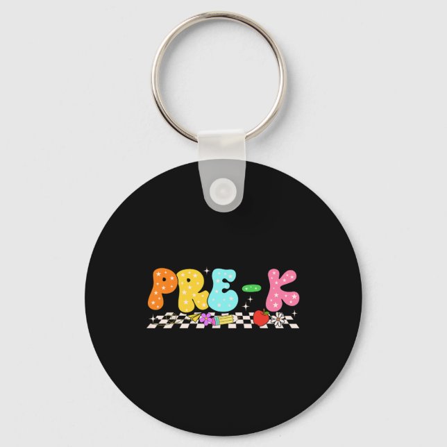 Chaveiro Groovy Pré-k Ck Para a Escola Primeiro Dia De Aula (Frente)