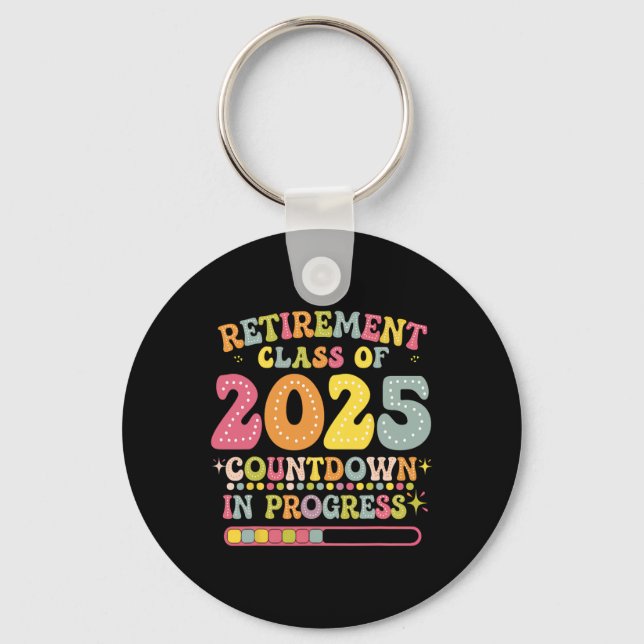Chaveiro Groovy Retirement Cl Of 2025 Teacher Countdown Loa (Frente)