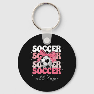 Chaveiro Groovy Soccer Coquette Laço Meninas Mulheres Futeb