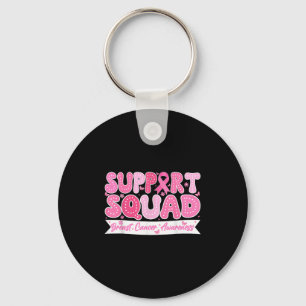 Chaveiro Groovy Support Squad Breast Cancer Awarness Pink