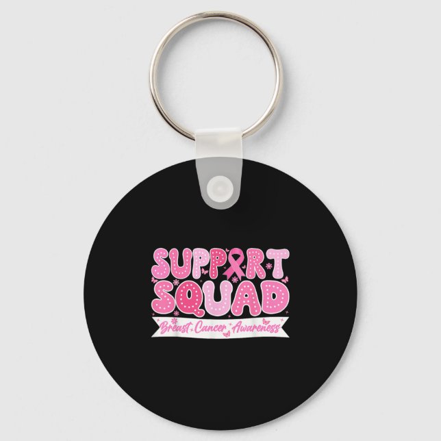 Chaveiro Groovy Support Squad Breast Cancer Awarness Pink (Frente)