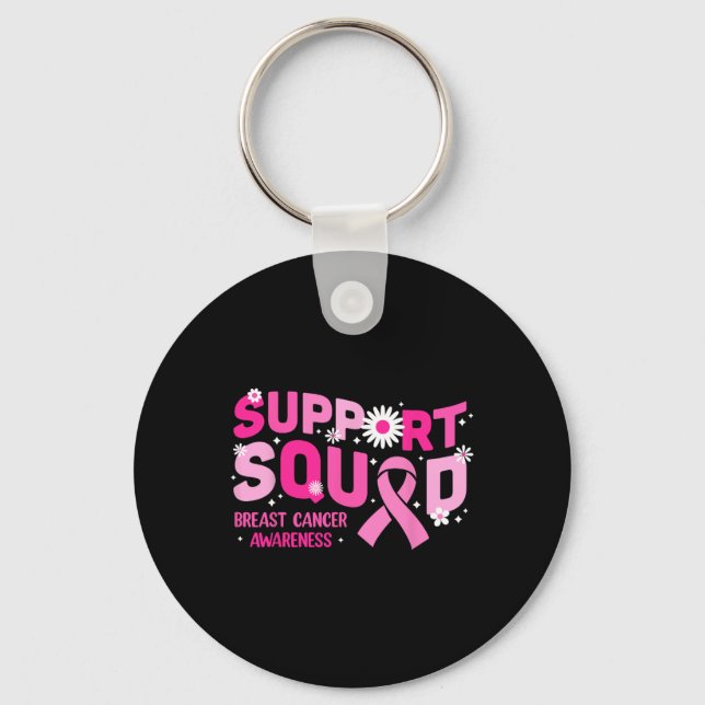 Chaveiro Groovy Support Squad Breast Cancer Awarness Pink (Frente)