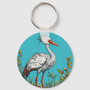 Chaveiro Grouse comum entre flores em flor