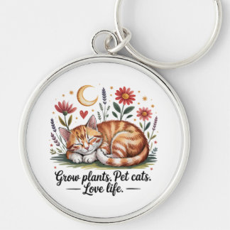 Chaveiro Grow Plants Pet Cats Love Life Cute Gardening