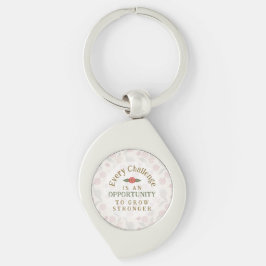Chaveiro "Grow Stronger" Affirmation Metal Keychain