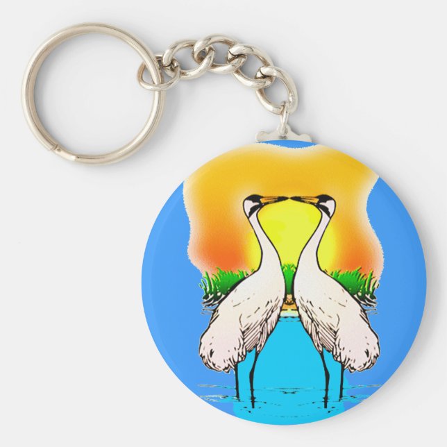 Chaveiro Gruas Brancas Apaixonadas (Frente)