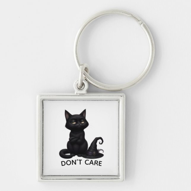 Chaveiro Grumpy Black Cat Halloween  (Frente)