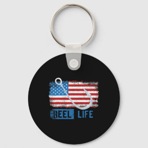 Chaveiro Grunge American Flag Fish Graphic
