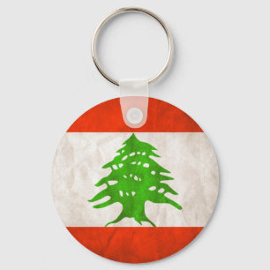 Chaveiro Grungy Lebanon Flag