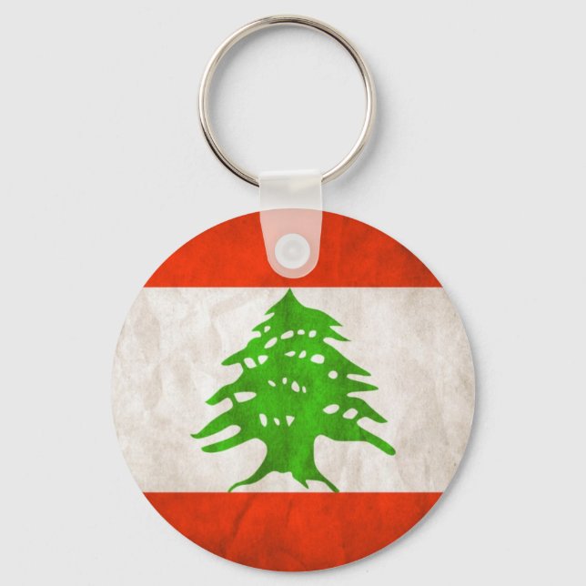 Chaveiro Grungy Lebanon Flag (Frente)