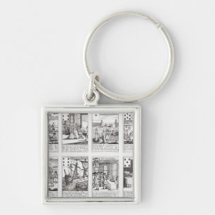 Chaveiro Grupo de descrição dos cartões de jogo Satirica