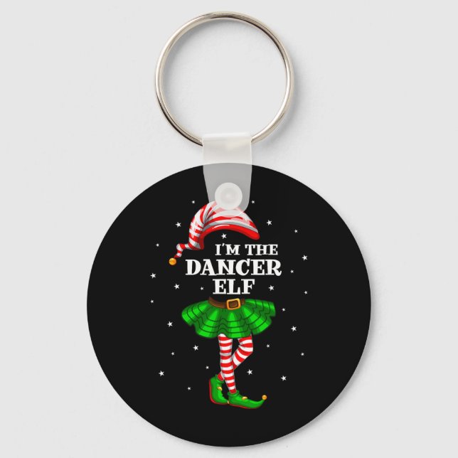 Chaveiro Grupo Familiar Eu sou o Dançarino Elf Natal (Frente)