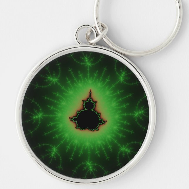 Chaveiro Grupo verde de Mandelbrot (Frente)
