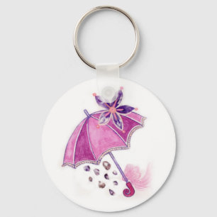 Chaveiro Guarda-chuva cor-de-rosa