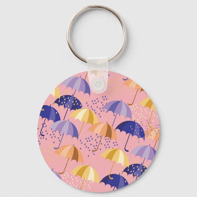 Chaveiro Guarda-chuvas, gotas, filme incolor. (Frente)