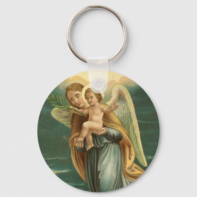 Chaveiro Guardian Angel e Baby Jesus (Frente)