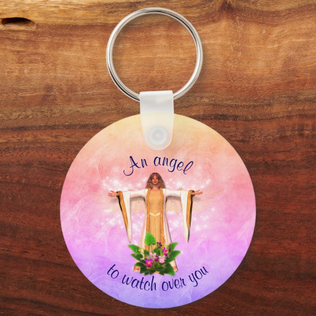 Chaveiro Guardian Angel Inspirational Personalizado (Frente)