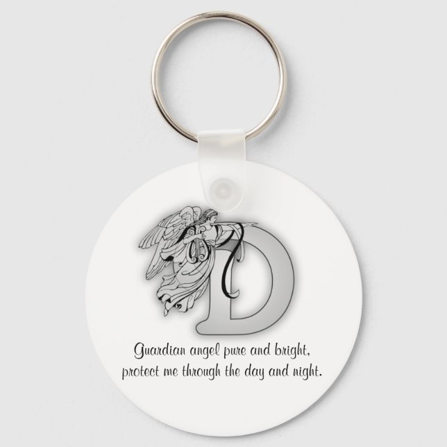 Chaveiro Guardian Angel Letter D (Frente)