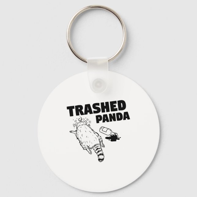 Chaveiro Guaxinim Bêbado Panda Divertido  (Frente)