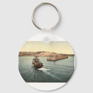 Chaveiro Guernsey, o porto de St Peter, chegada dos barcos,