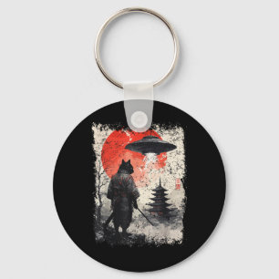 Chaveiro Guerreiro Gato Ninja Samurai Sumi-e Ufo Ukiyo-e Fi