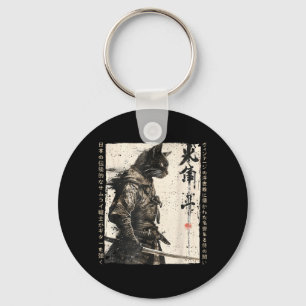 Chaveiro Guerreiro Gato Samurai Arte Ukiyo Tinta Gato Samur