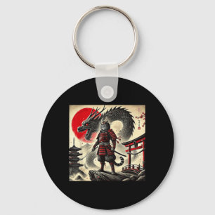 Chaveiro Guerreiro Gráfico Samurai Gato Japonês Gato Ninja