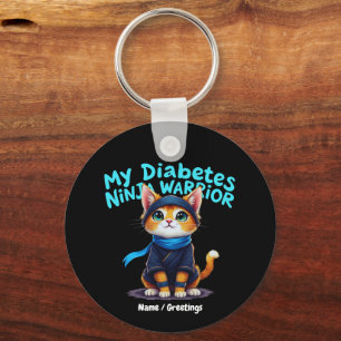 Chaveiro Guerreiro Ninja de Conscientização sobre Diabetes