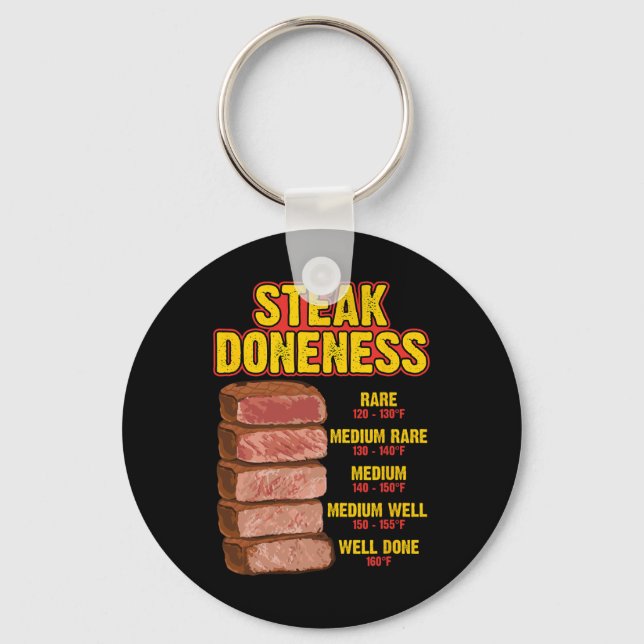 Chaveiro Guia de Tabela de Grau de Cozimento de Bife Bbq Ca (Frente)