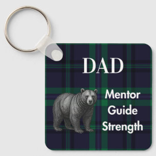 Chaveiro Guia do Mentor Pai Força & Coração Urso camisa xad