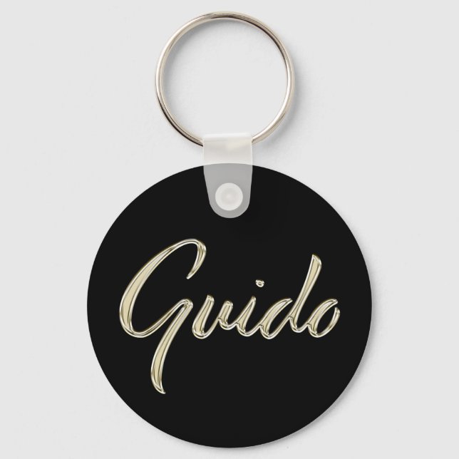 Chaveiro Guido Name whitegold Button Schlüsselanhänger (Frente)