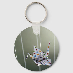 Chaveiro guindaste do origami das bolinhas