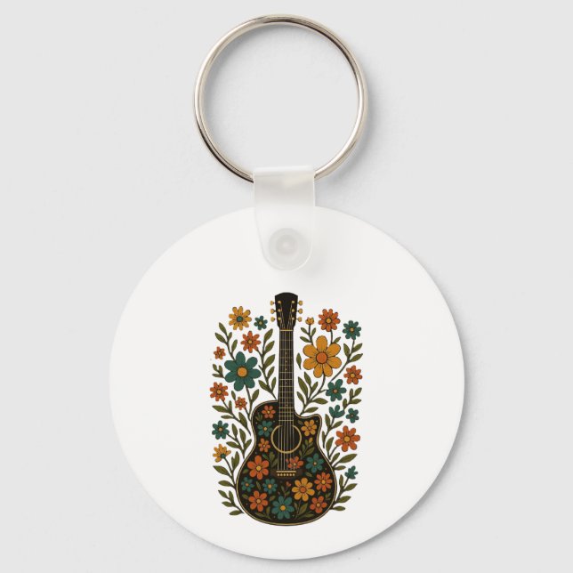 Chaveiro Guitar & Bloom Designs (Frente)