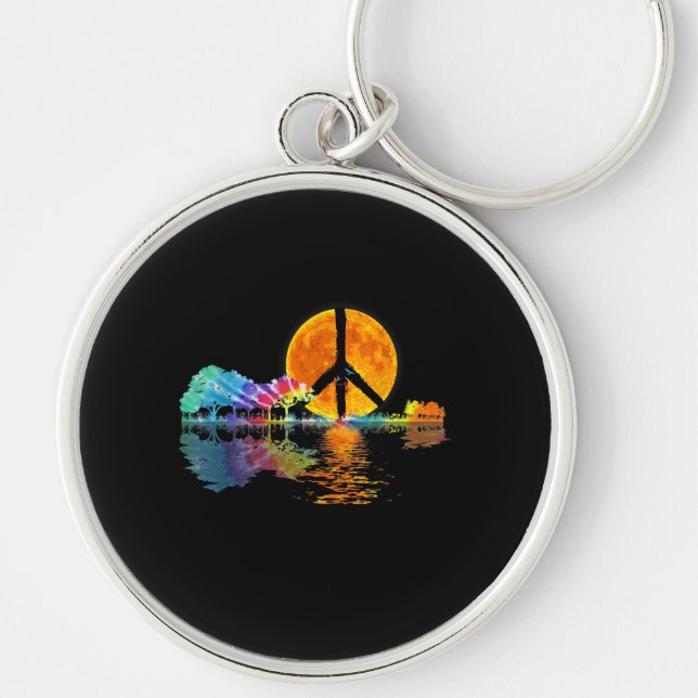 Chaveiro Guitar-lago Shadow Peace Love Guitar Hippie (Frente)