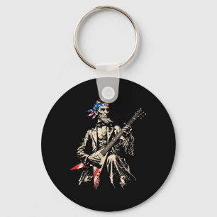 Chaveiro Guitar Rock Patriótico Abraham Lincoln Presidente