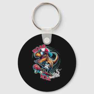 Chaveiro Guitar Skater T-rex Rugido Rolar Dinossauro Para M