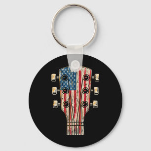 Chaveiro Guitarra da Bandeira Americana 4 de Julho Guitarri