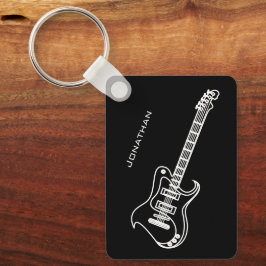Chaveiro Guitarra Mínima Mínima de Preto Elétrica Personali
