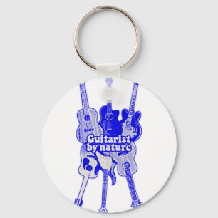 Chaveiro Guitarrista por natureza. Violão azul vintage