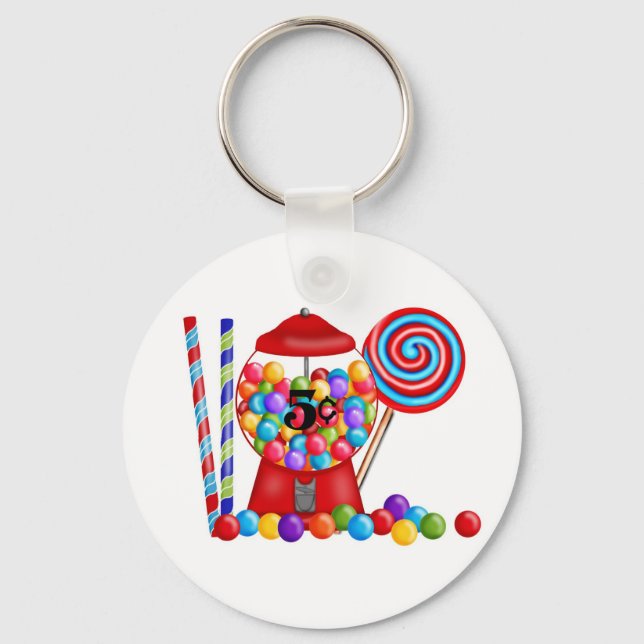 Chaveiro Gumball Machine Candy Lollipop (Frente)
