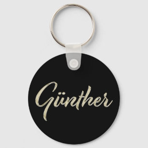 Chaveiro Günther Name whitegold Button Schlüsselanhänger