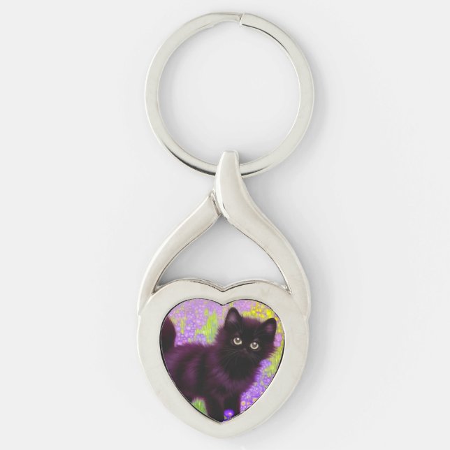 Chaveiro Gustav Klimt Black Kitten (Frente)