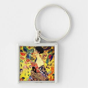 Chaveiro Gustav Klimt Lady com ventilador