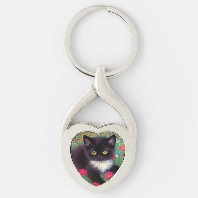Chaveiro Gustav Klimt Tuxedo Cat (Frente)