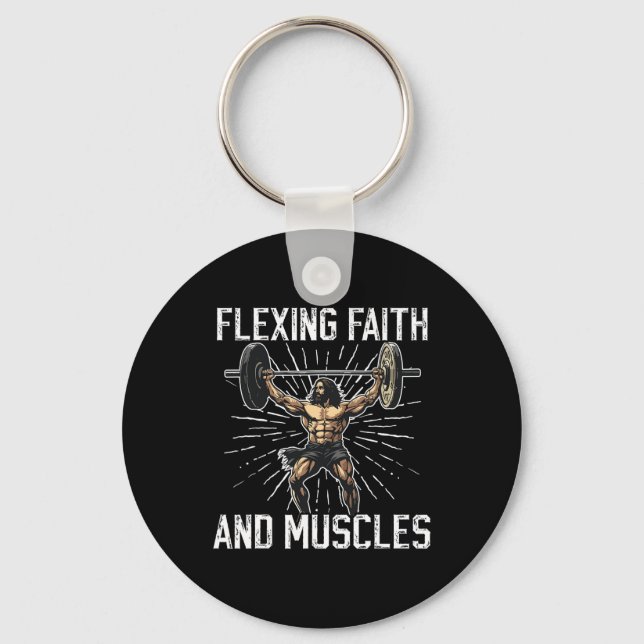 Chaveiro Gym And Jesus Christian Bodybuilder Religious Body (Frente)