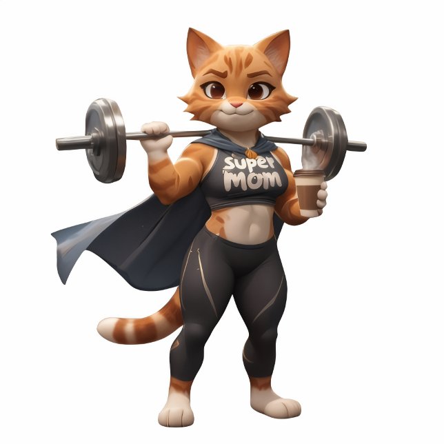 Chaveiro Gym Cat Weightlifting Keychain (Criador carregado)