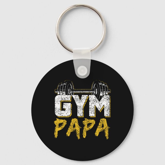 Chaveiro Gym Papa Treinando Malhação De Arranque De Peso (Frente)